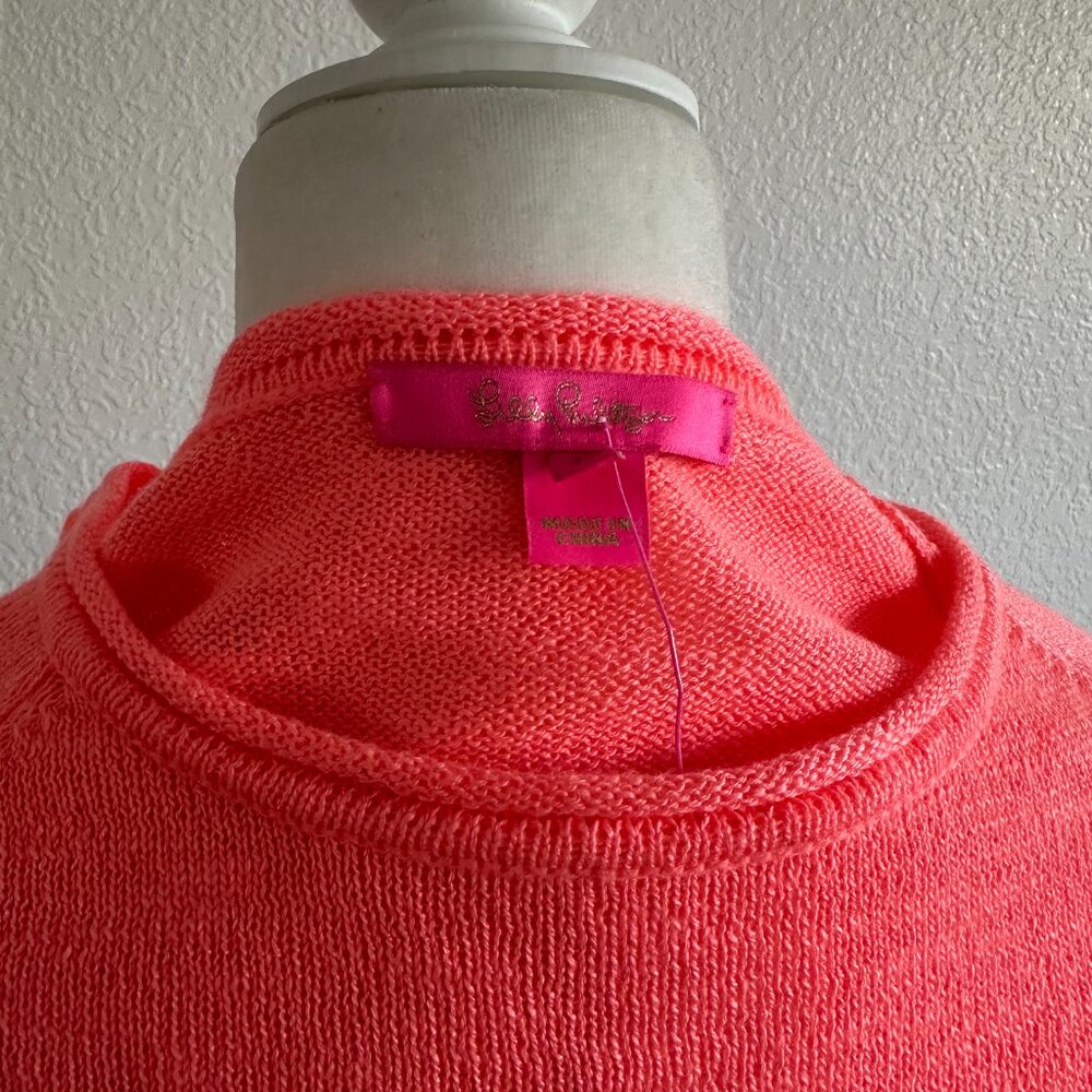 NWT Lilly Pulitzer “SUNNY” Danette Sweater – Papaya Punch Sunny Intarsia Size: L - Picture 8 of 10